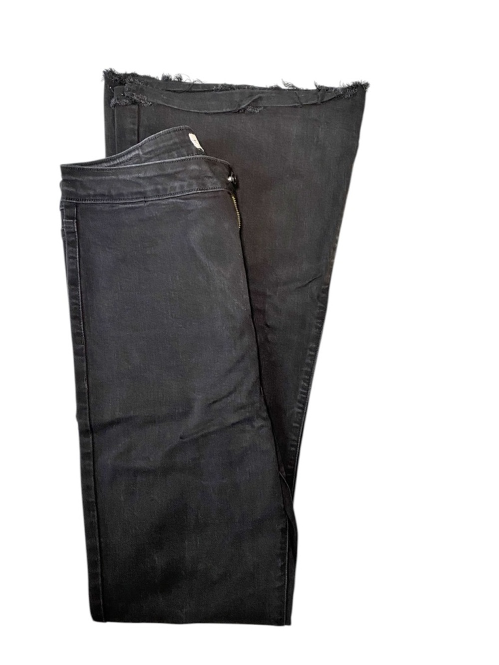 Cello Los Angeles Black Frayed Raw Hem Flare Jeans - Picture 2 of 13